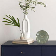 Load image into Gallery viewer, Thomas Kent Arabic 6" Lichen Green Mantel Clock