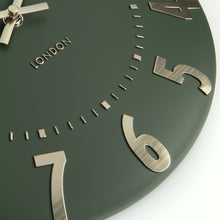 Load image into Gallery viewer, Thomas Kent Mulberry 12" Olive Green Wall Clock