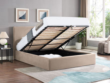 Load image into Gallery viewer, Ellie Fabric Ottoman Bed - Beige