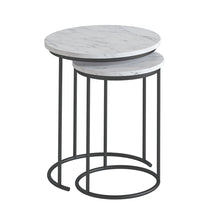 Load image into Gallery viewer, Mia White Marble Nest of Tables - Black