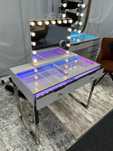 Load image into Gallery viewer, Hollywood Rainbow Lit 2 Drawer Dressing Table