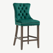 Load image into Gallery viewer, Velvet Bar Stool with Antique Legs