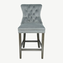Load image into Gallery viewer, Velvet Bar Stool with Antique Legs