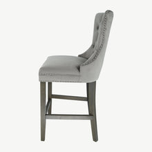 Load image into Gallery viewer, Velvet Bar Stool with Antique Legs