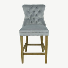 Load image into Gallery viewer, Velvet Bar Stool with Natural Legs