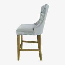 Load image into Gallery viewer, Velvet Bar Stool with Natural Legs