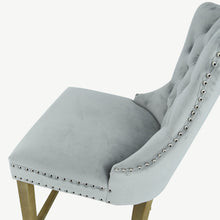 Load image into Gallery viewer, Velvet Bar Stool with Natural Legs