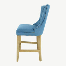 Load image into Gallery viewer, Velvet Bar Stool with Natural Legs