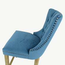 Load image into Gallery viewer, Velvet Bar Stool with Natural Legs