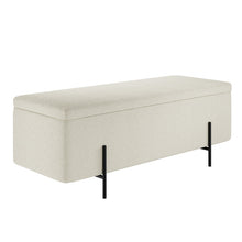 Load image into Gallery viewer, Ivory Boucle Storage Ottoman