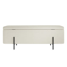 Load image into Gallery viewer, Ivory Boucle Storage Ottoman