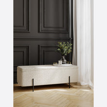 Load image into Gallery viewer, Ivory Boucle Storage Ottoman
