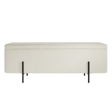 Load image into Gallery viewer, Ivory Boucle Storage Ottoman