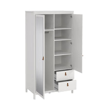 Load image into Gallery viewer, Marley 2 Door Mirrored Wardrobe with 2 Drawers - White