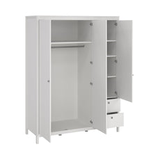 Load image into Gallery viewer, Marley 3 Door Mirrored Wardrobe with Drawers - White