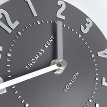 Load image into Gallery viewer, Thomas Kent Mulberry 6" Graphite Silver Mantel Clock