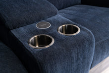 Load image into Gallery viewer, Hawaii Electric Reclining Sofa - Blue Herringbone