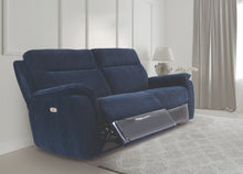 Load image into Gallery viewer, Hawaii Electric Reclining Sofa - Blue Herringbone