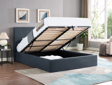 Load image into Gallery viewer, Ellie Fabric Ottoman Bed - Navy