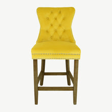 Load image into Gallery viewer, Velvet Bar Stool with Natural Legs