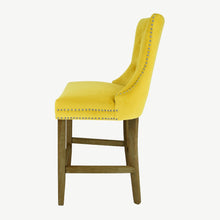 Load image into Gallery viewer, Velvet Bar Stool with Natural Legs