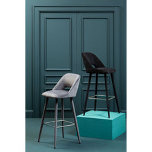 Load image into Gallery viewer, Watson Grey Velvet Bar Stool