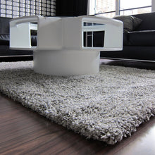 Load image into Gallery viewer, Twilight Shaggy Rug in White/Silver