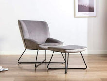 Load image into Gallery viewer, Green Velvet Chair & Footstool