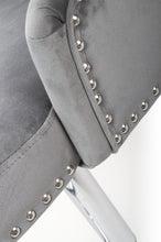 Load image into Gallery viewer, Rosario Brushed Velvet Grey Bar Stool