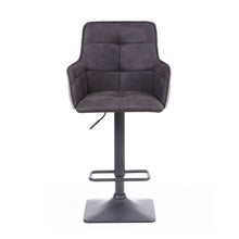 Load image into Gallery viewer, Omega Suede Effect Dark Grey Bar Stool