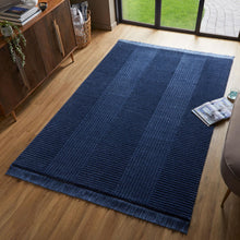 Load image into Gallery viewer, Navy Tasseled Rug
