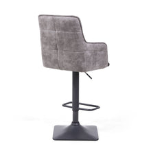 Load image into Gallery viewer, Omega Suede Effect Dark Grey Bar Stool