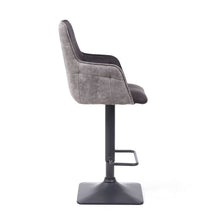 Load image into Gallery viewer, Omega Suede Effect Dark Grey Bar Stool