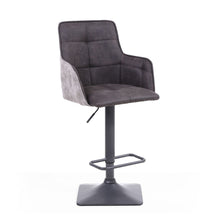 Load image into Gallery viewer, Omega Suede Effect Dark Grey Bar Stool
