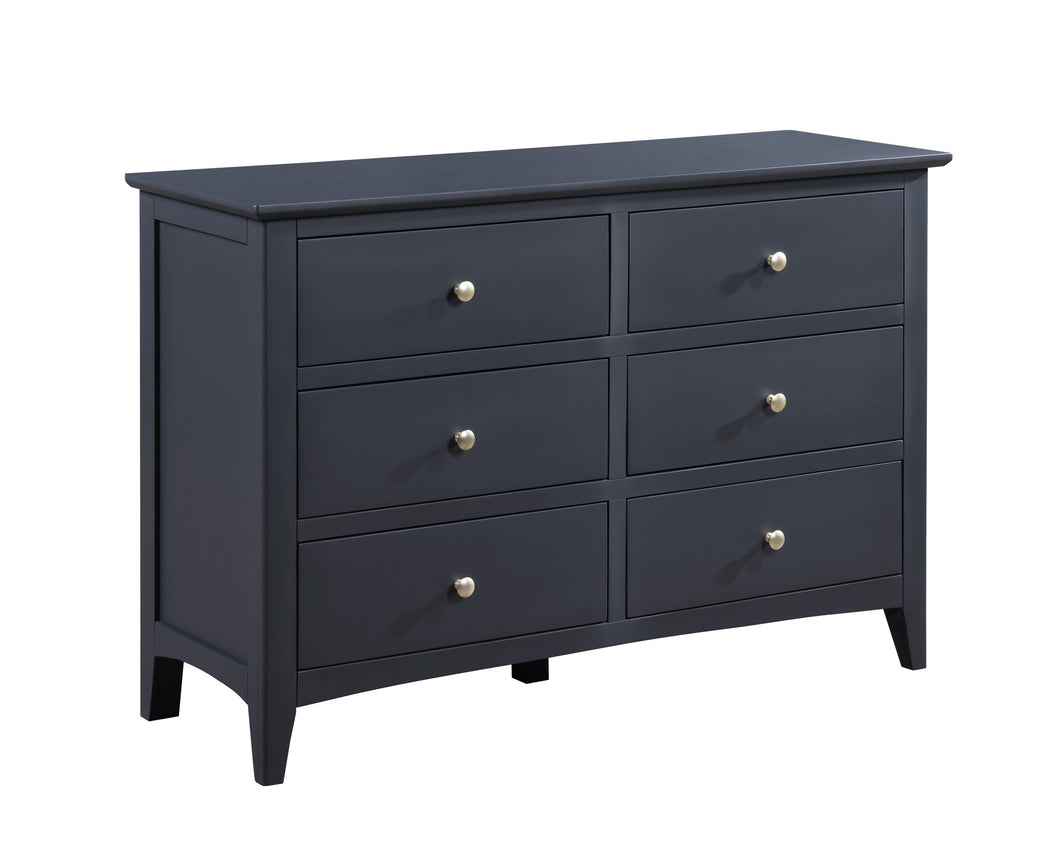 Lucca 6 Drawer Chest - Off Black