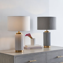 Load image into Gallery viewer, Icon Grey Ribbed Table Lamp
