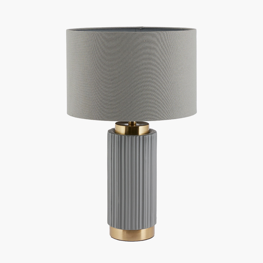 Icon Grey Ribbed Table Lamp