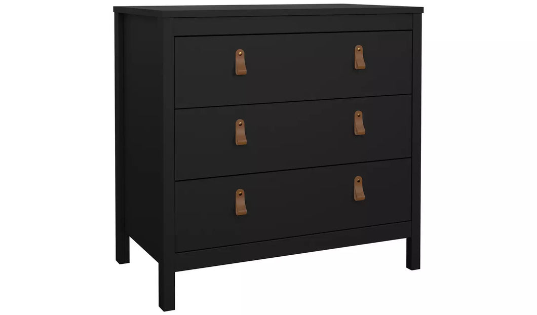 Marley 3 Drawer Chest - Black