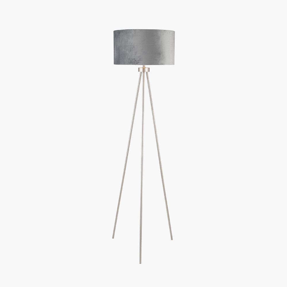 Hailey Brushed Silver Tripod Floor Lamp