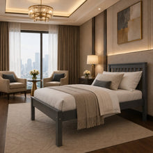 Load image into Gallery viewer, Rebecca Wooden Bed - Grey
