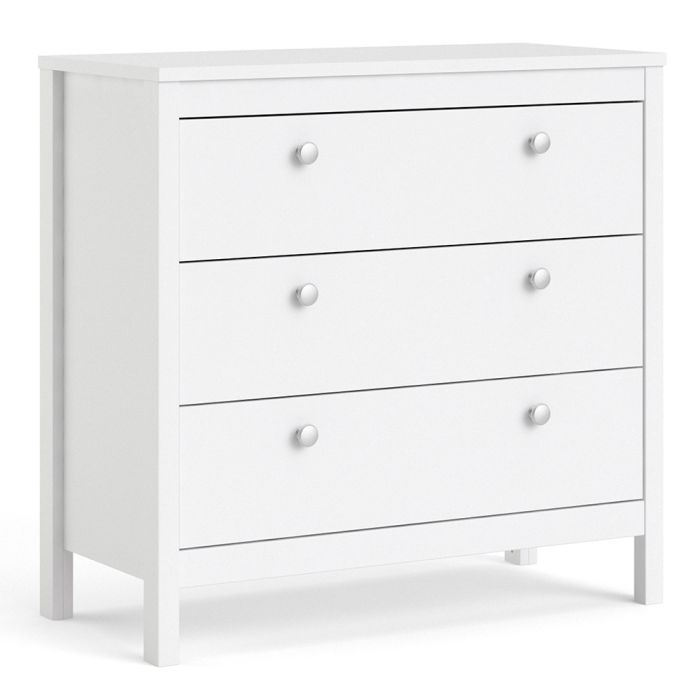 Marley 3 Drawer Chest - White