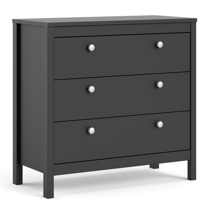 Marley 3 Drawer Chest - Black