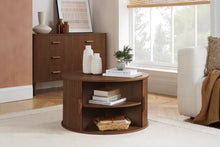 Load image into Gallery viewer, Avino Walnut Fluted Coffee Table with Storage
