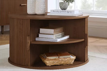Load image into Gallery viewer, Avino Walnut Fluted Coffee Table with Storage
