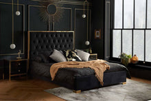 Load image into Gallery viewer, Chiesa Black Fabric Double Bed
