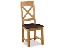 Load image into Gallery viewer, Sandy Cross Back Oak PU Chair
