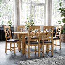 Load image into Gallery viewer, Sandy Cross Back Oak PU Chair
