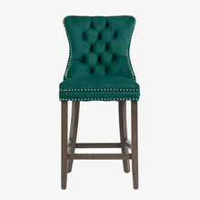 Load image into Gallery viewer, Velvet Bar Stool with Antique Legs
