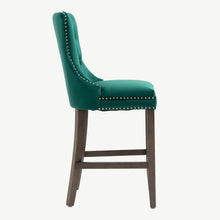 Load image into Gallery viewer, Velvet Bar Stool with Antique Legs
