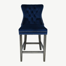 Load image into Gallery viewer, Velvet Bar Stool with Antique Legs
